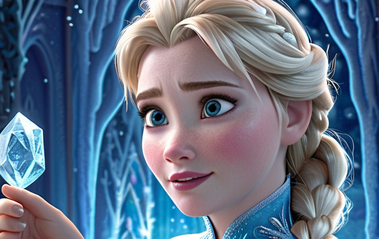 Elsa from 'Frozen' using magic, coded in a visually appealing style.