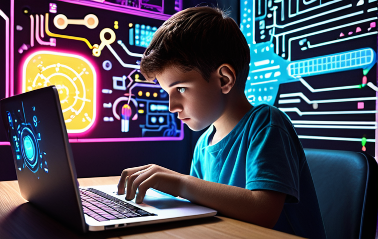 **

"A young student enthusiastically coding on a laptop, surrounded by colorful graphics representing coding concepts. The scene emphasizes creativity and problem-solving, showcasing how coding brings ideas to life. Background elements include futuristic tech designs and glowing lines, symbolizing the power of coding to shape the future."

**