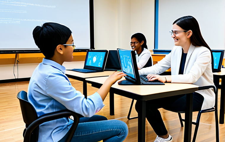 코딩교육지도사와 교육 방법 개선 사례 - Project-Based Learning and Collaboration in a Modern Lab**
    A dynamic, modern STEM lab setting wh...