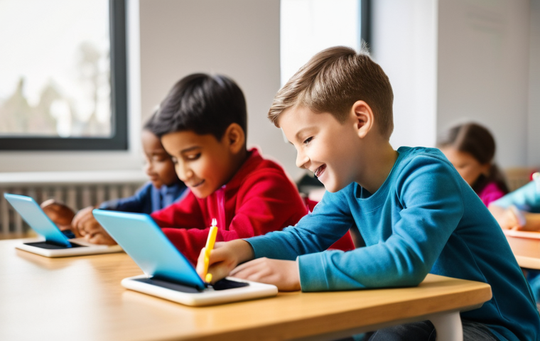 코딩교육지도사로서 자격증의 미래 전망 - The Magic of Coding for Kids**
A cheerful and diverse group of elementary school children, aged 6-10...