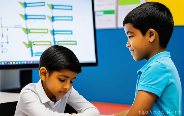 코딩교육지도사와 교육 심리학의 접목 - **Prompt 2: Child's Coding Achievement with Robot**
    A happy and proud child, approximately 9 yea...