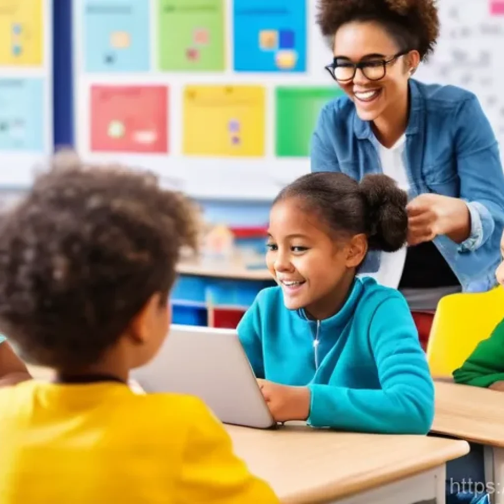 코딩교육지도사와 학습 자료 분석 사례 - **Prompt 1: Joyful Block Coding in a Bright Classroom**
    A diverse group of cheerful elementary s...