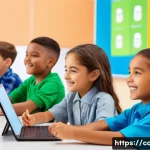 코딩교육지도사와 AI 기술 교육 연계 - **Prompt 1: Engaging AI Coding Class for Young Students**
A vibrant, brightly lit modern classro...