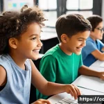 코딩교육지도사와 직업 개발 계획 - **Prompt:** A diverse group of cheerful elementary school children, both boys and girls, aged 8-12, ...