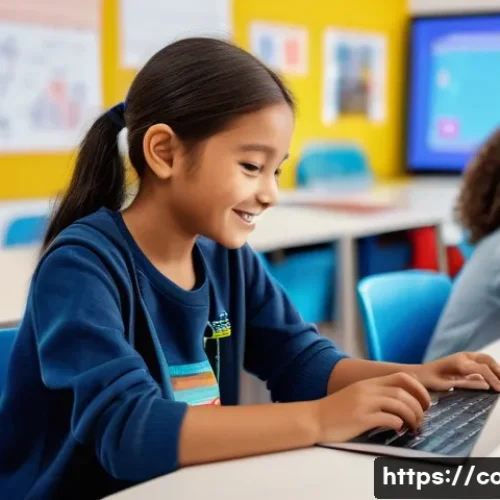 Home 13 코딩교육지도사 업무의 최신 트렌드 - **Image Prompt 1: AI-Powered Creative Coding Classroom**
A brightly lit, modern classroom filled...