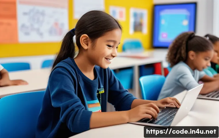 코딩교육지도사 업무의 최신 트렌드 - **Image Prompt 1: AI-Powered Creative Coding Classroom**
A brightly lit, modern classroom filled...